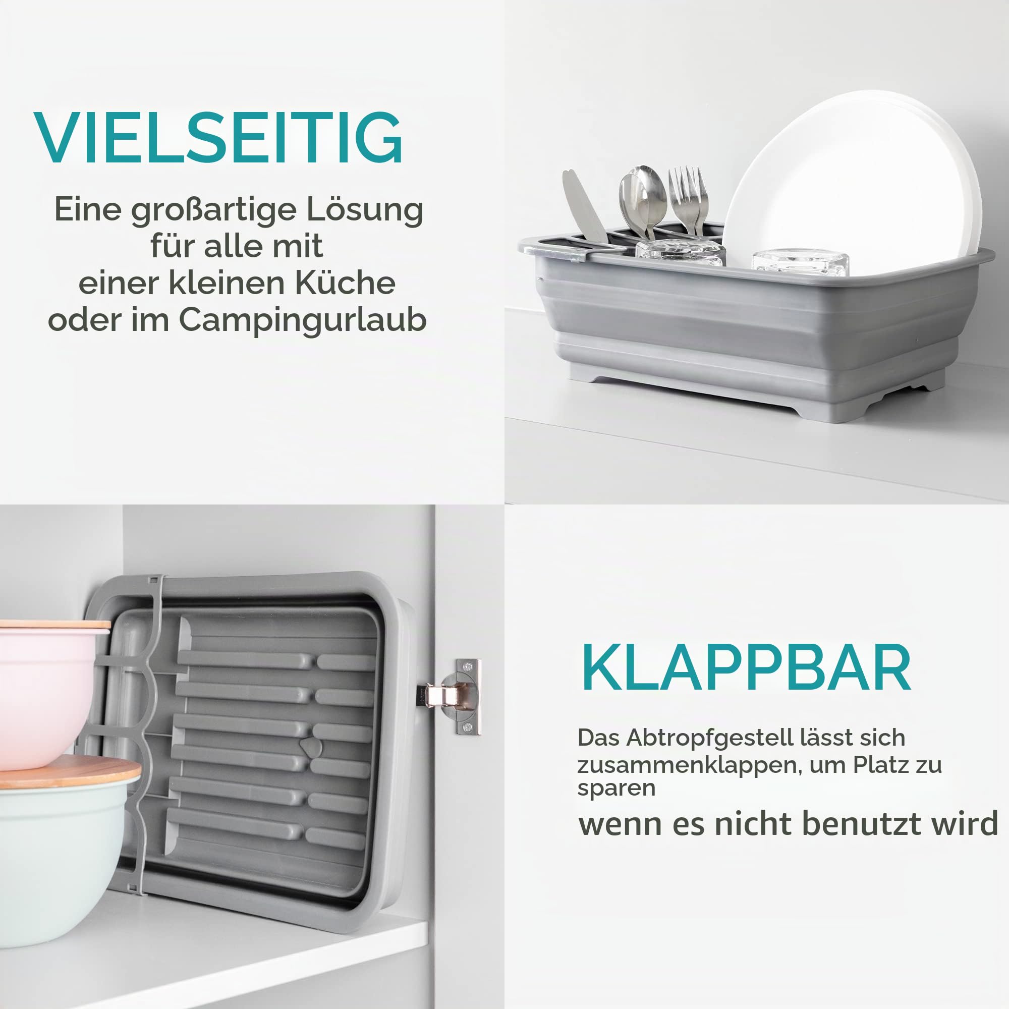 navaris-kitchen-geschirrkorb-abtropfgestell-faltbar-mit-abfluss image 2