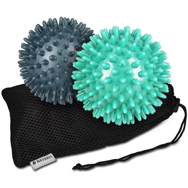 navaris-sport-igelball-set-2er-8cm-medium-hart-mint-petrol-massage image 1