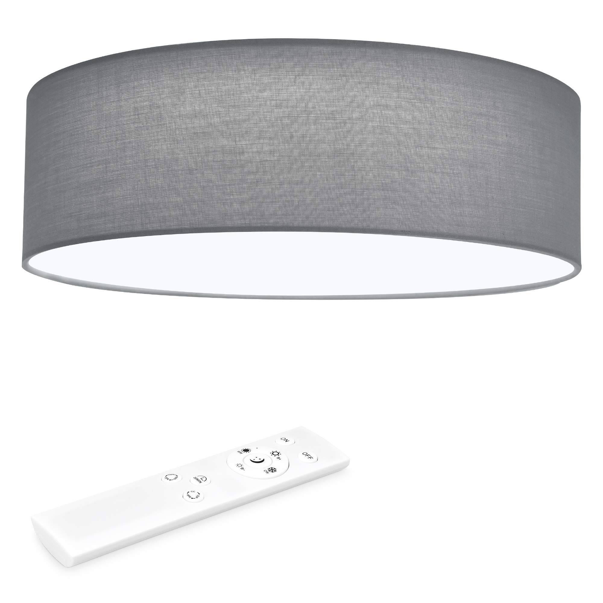navaris-lighting-led-deckenleuchte-40-cm-rund-grau-hellgrau-dimmbar image 1