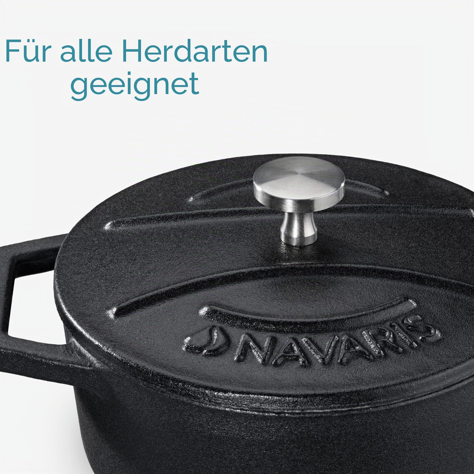 navaris-kitchen-mini-cocotte-4er-gusseisen-schwarz-wei-backofenfest image 4