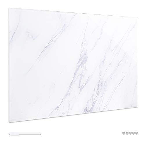 navaris-office-magnettafel-glas-60x40-wei-marmor-beschreibbar image 7