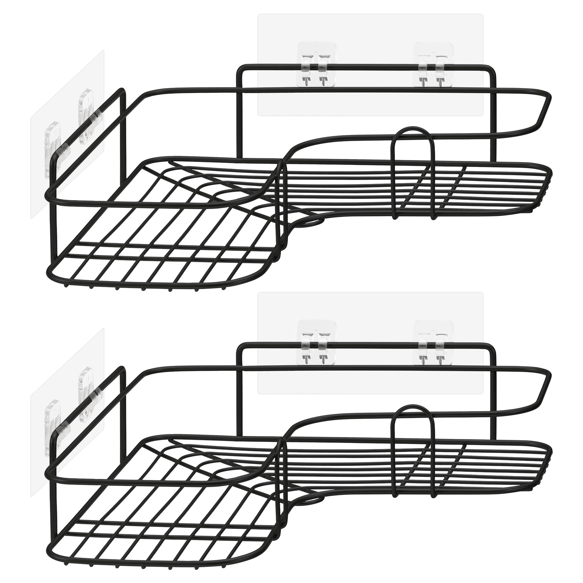 navaris-duschablage-ohne-bohren-eckregal-2er-set-schwarz image 1