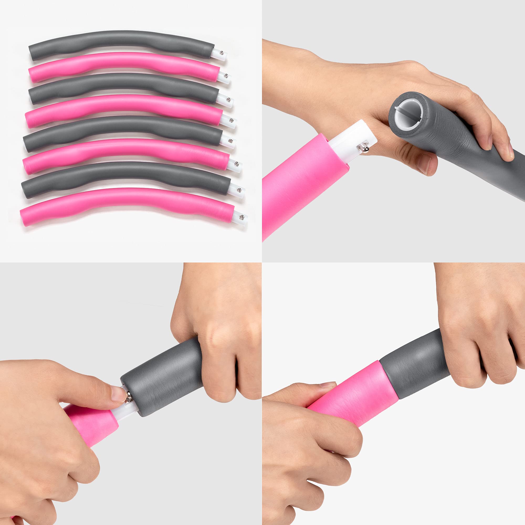 navaris-hula-hoop-set-8-teilig-fitnessreifen-95-cm-arm-hoops image 5