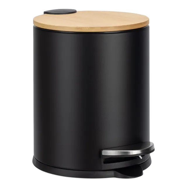 navaris-beauty-5l-m-lleimer-bambus-schwarz-treteimer image 1