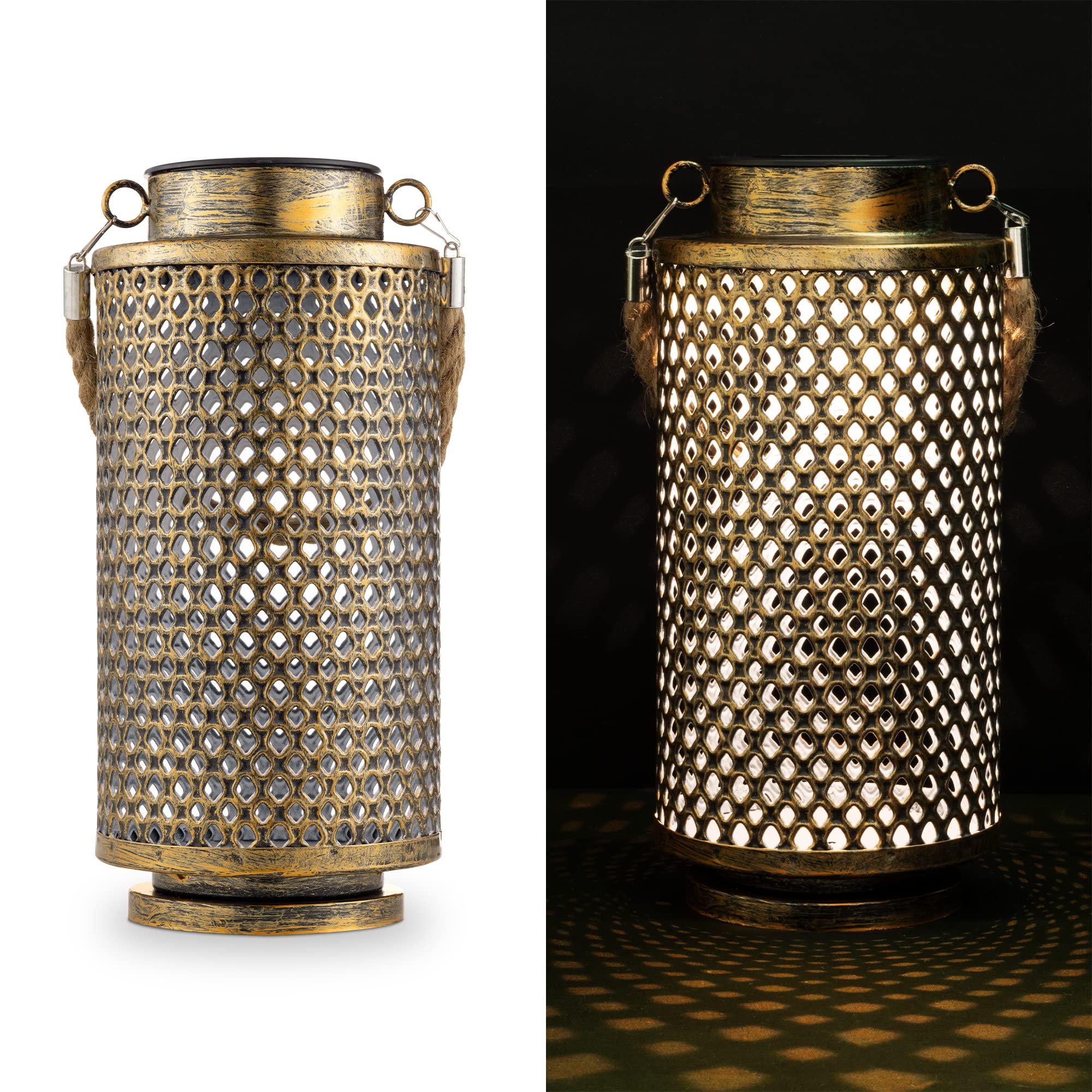 navaris-lighting-led-solarlaterne-garten-gold-ip44 image 1