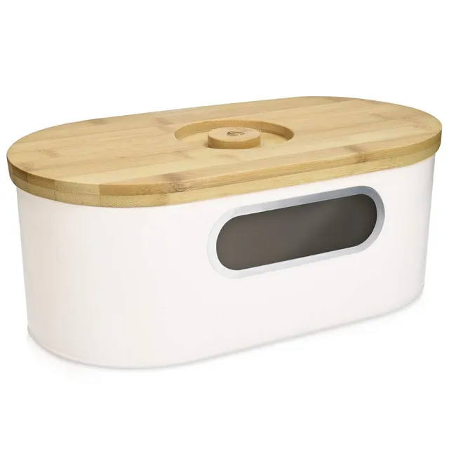 navaris-kitchen-brotkasten-bambus-oval-mit-schneidebrett image 1