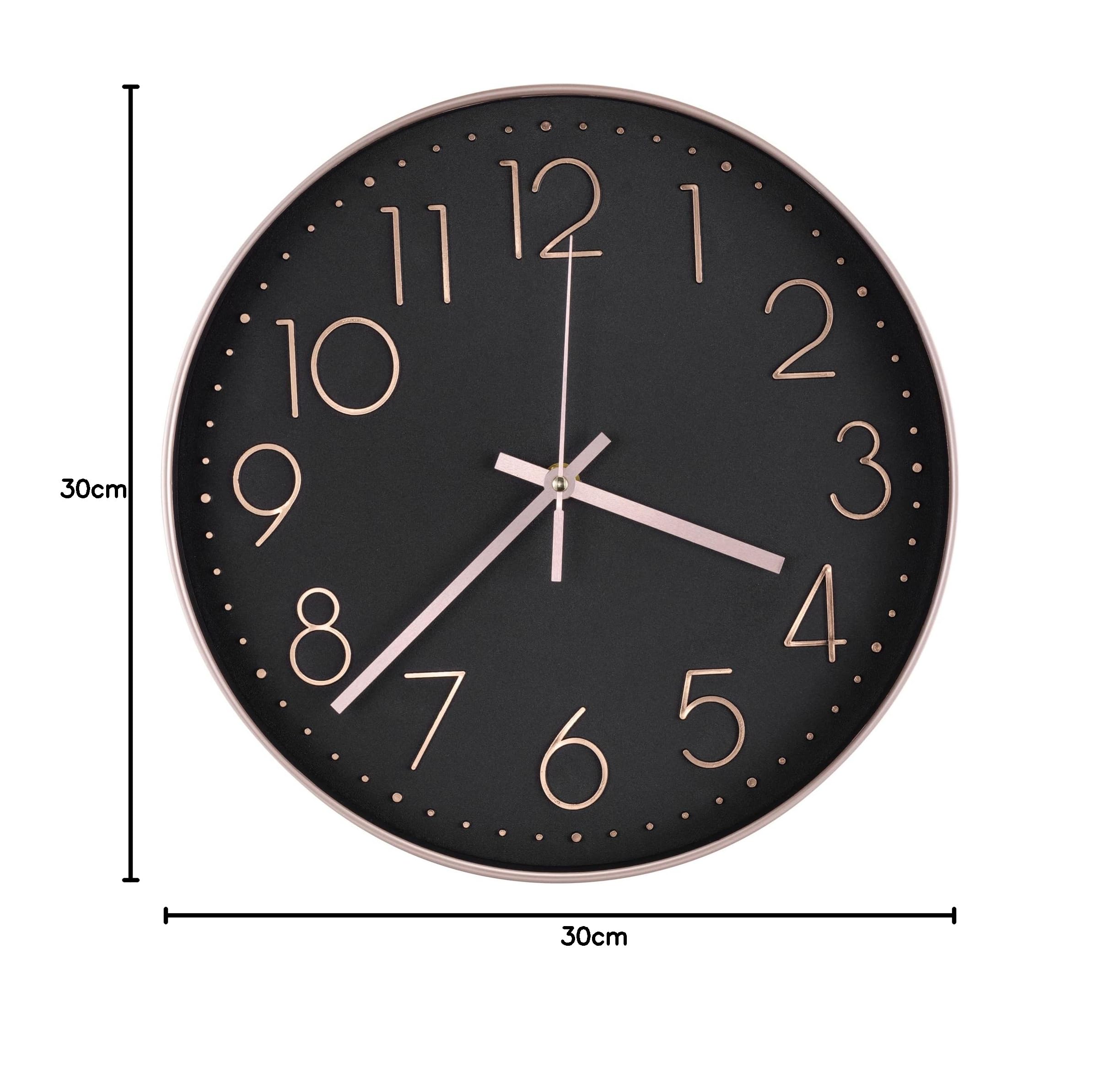 navaris-kitchen-wanduhr-analog-30cm-ros-gold-schwarz-lautlos image 8