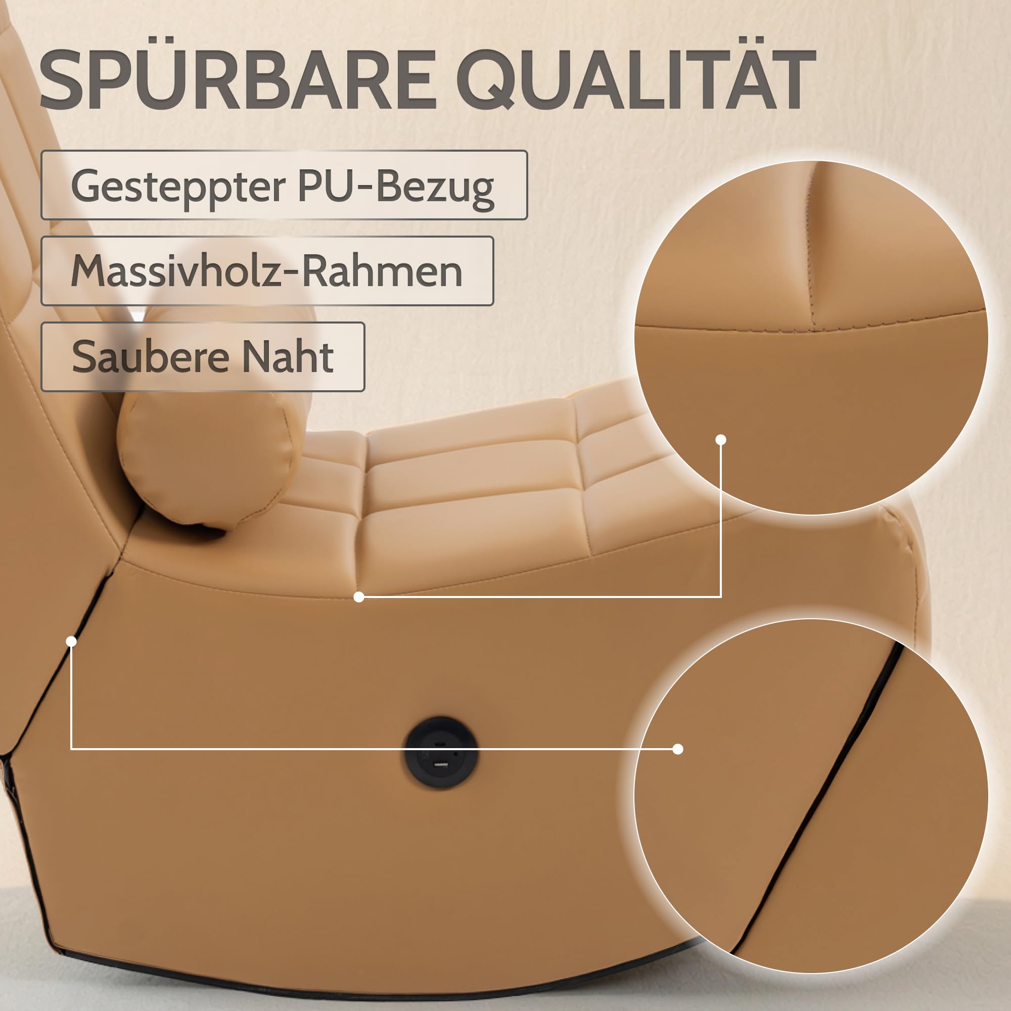 allyson-relaxsessel-lounge-fernsehsessel-bluetooth-usb-khaki-lederlook image 3
