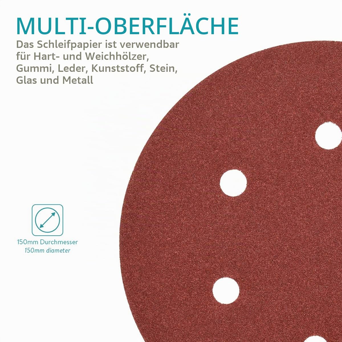 navaris-schleifpapier-150mm-klett-100er-set-p40-400-holz-metall image 4