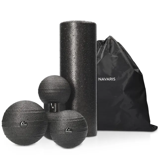 navaris-sport-wellness-faszien-set-4tlg-faszienrolle-schwarz-epp image 1