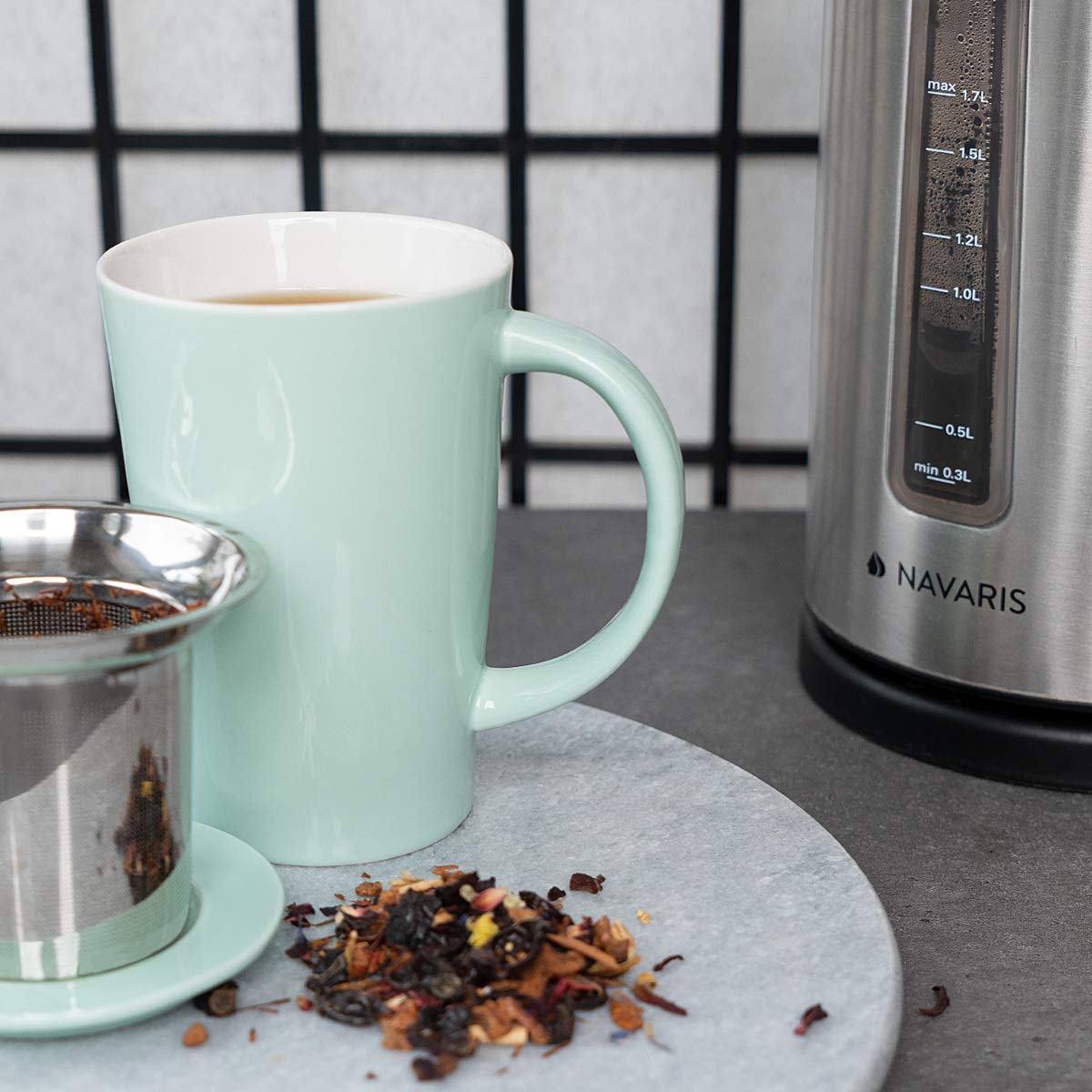 navaris-kitchen-teetasse-mit-sieb-375-ml-keramik-mintgr-n image 5