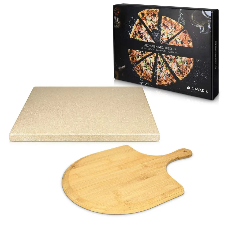navaris-kitchen-pizzastein-38x30-cm-cordierit-mit-schaufel image 1
