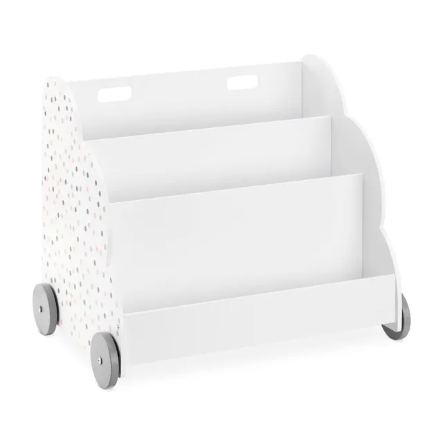 navaris-living-kinder-b-cherregal-wei-mit-rollen-60x51x40-cm image 1