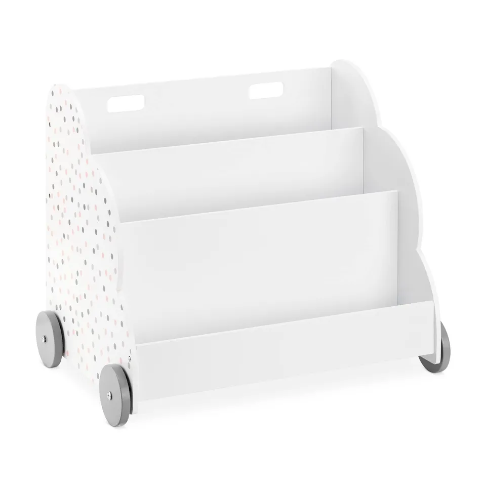 navaris-living-kinder-b-cherregal-wei-mit-rollen-60x51x40-cm image 1
