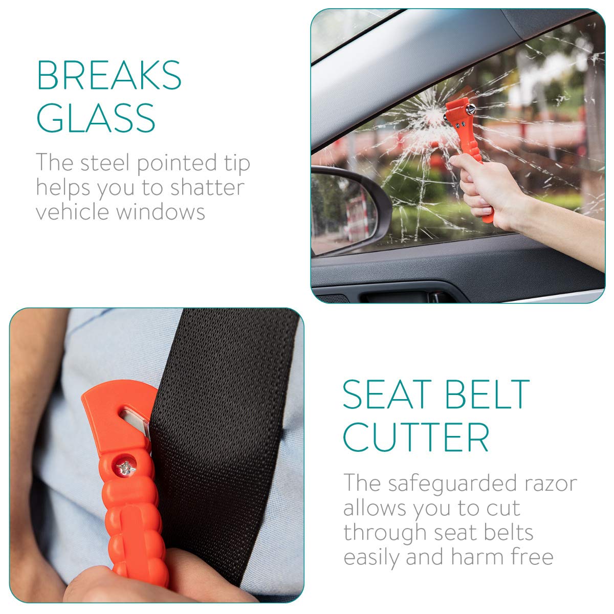 navaris-nothammer-auto-notfallhammer-2er-set-orange-gurtmesser image 2