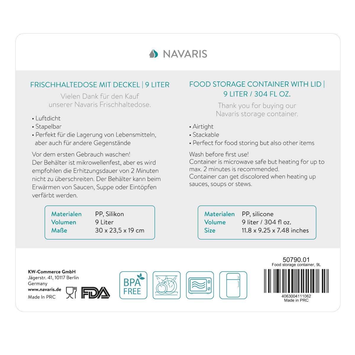 navaris-frischhaltedose-9l-mit-deckel-vorratsdose-stapelbar image 7