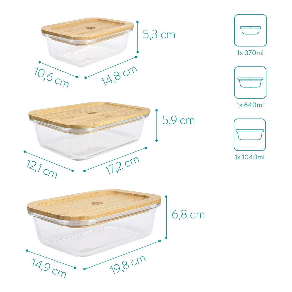 navaris-kitchen-frischhaltedosen-glas-3er-set-bambusdeckel image 6