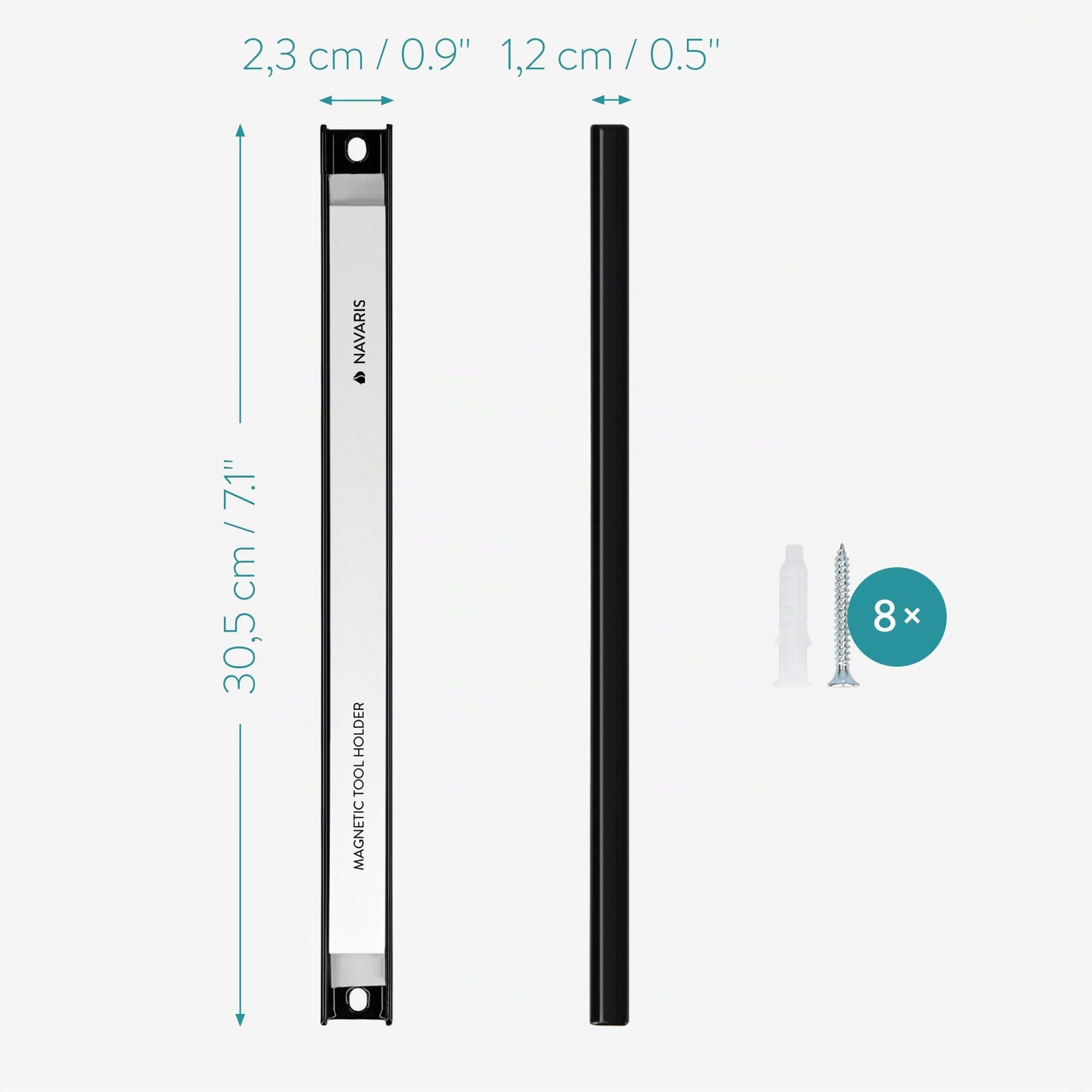 navaris-magnetleiste-werkzeugleiste-4er-set-30-cm-stark-magnetisch image 5
