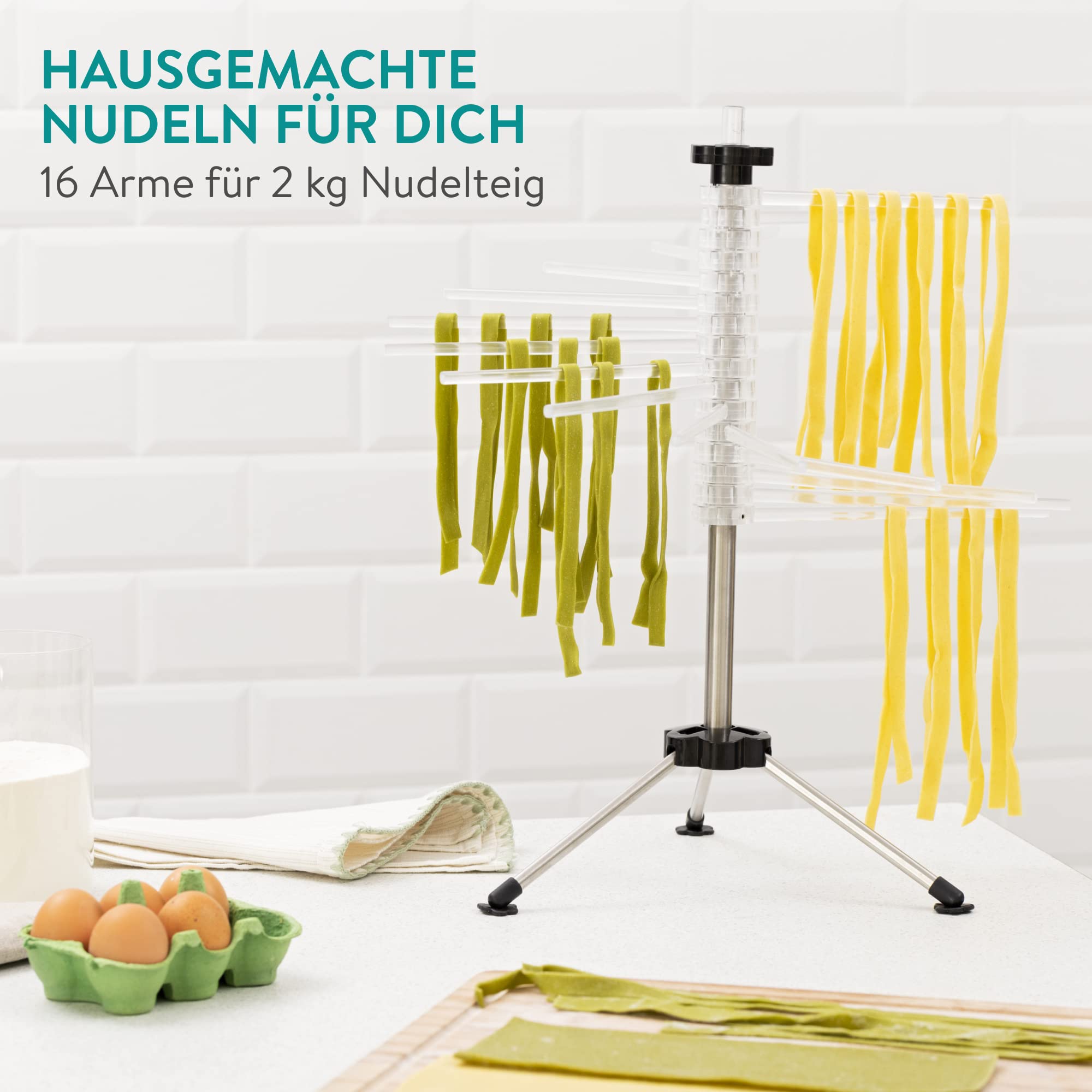 navaris-nudeltrockner-pastatrockner-silber-2-kg-16-arme image 2