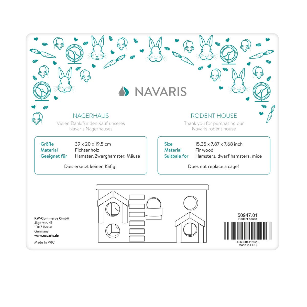 navaris-living-hamsterhaus-holz-2-etagen-labyrinth image 7