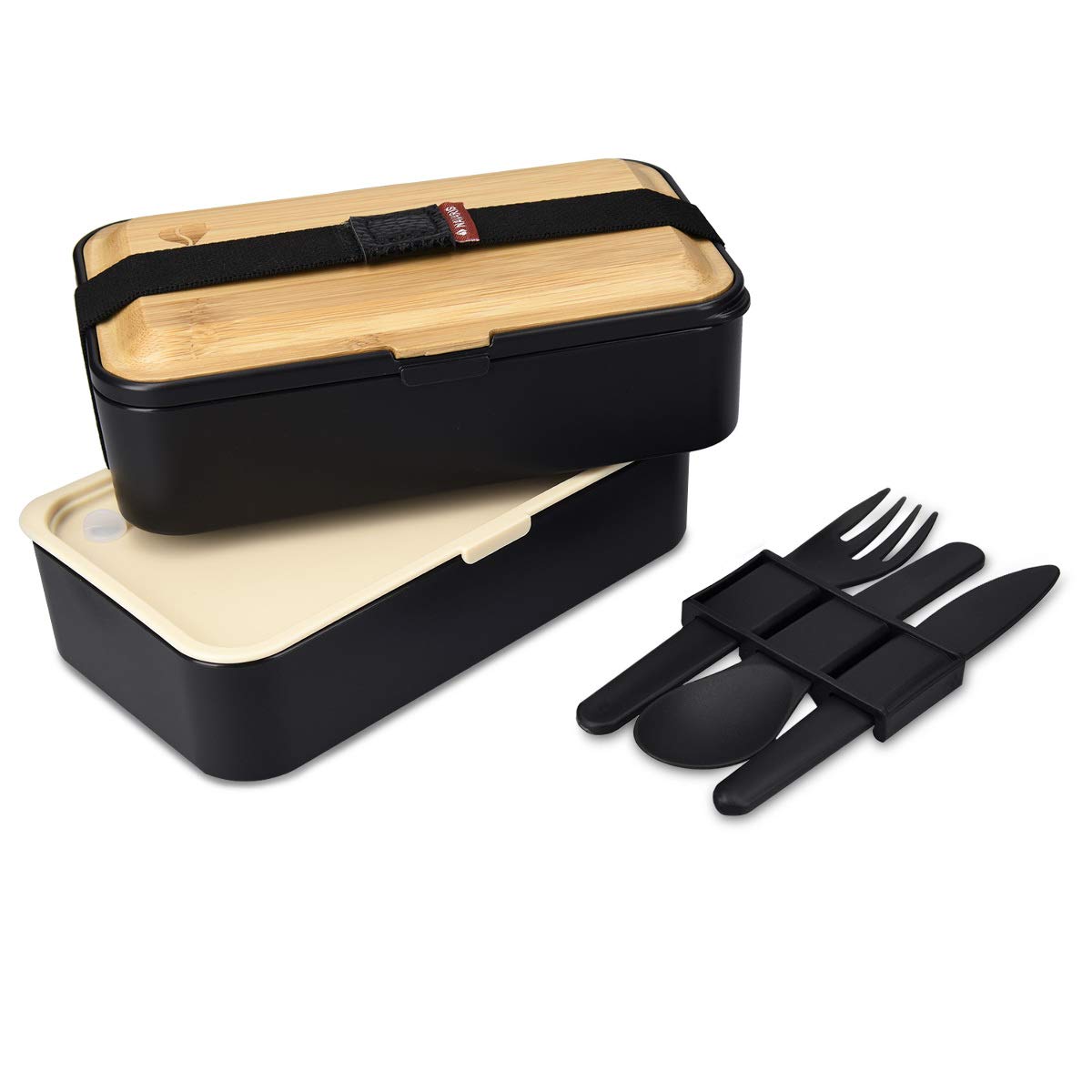 navaris-bento-box-lunchbox-mit-besteck-schwarz-2x-1200ml-luftdicht image 8