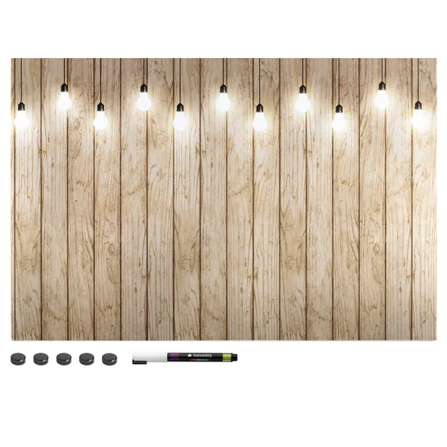 navaris-magnettafel-memoboard-60x40-magnetpinnwand-holzbalken image 1