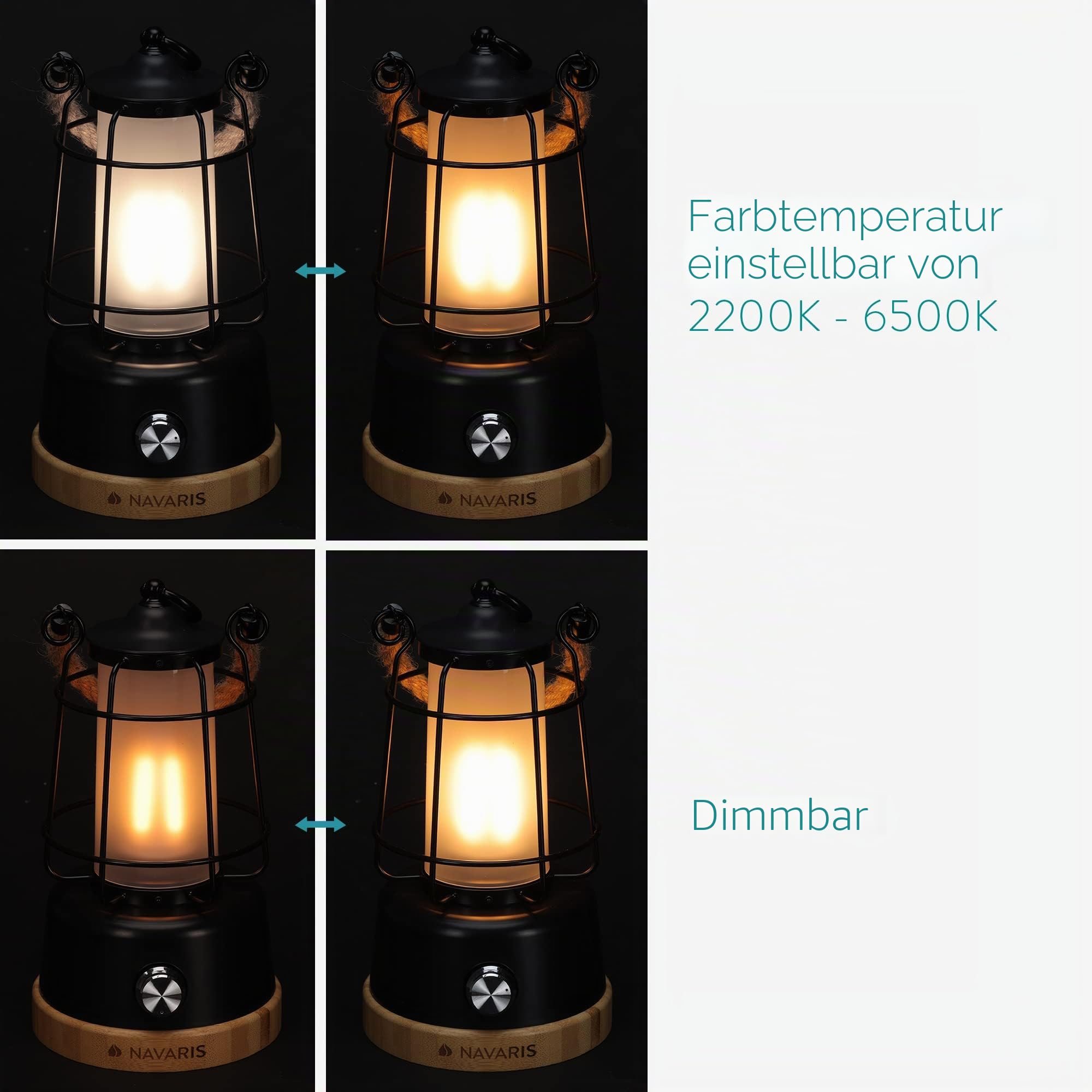 navaris-led-laterne-akku-dimmbar-powerbank-bambus image 3