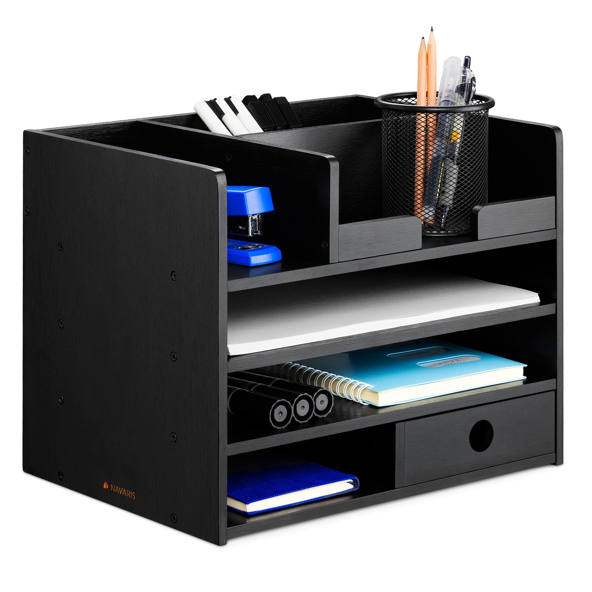 navaris-office-schreibtisch-organizer-bambus-33x24x26-cm image 1