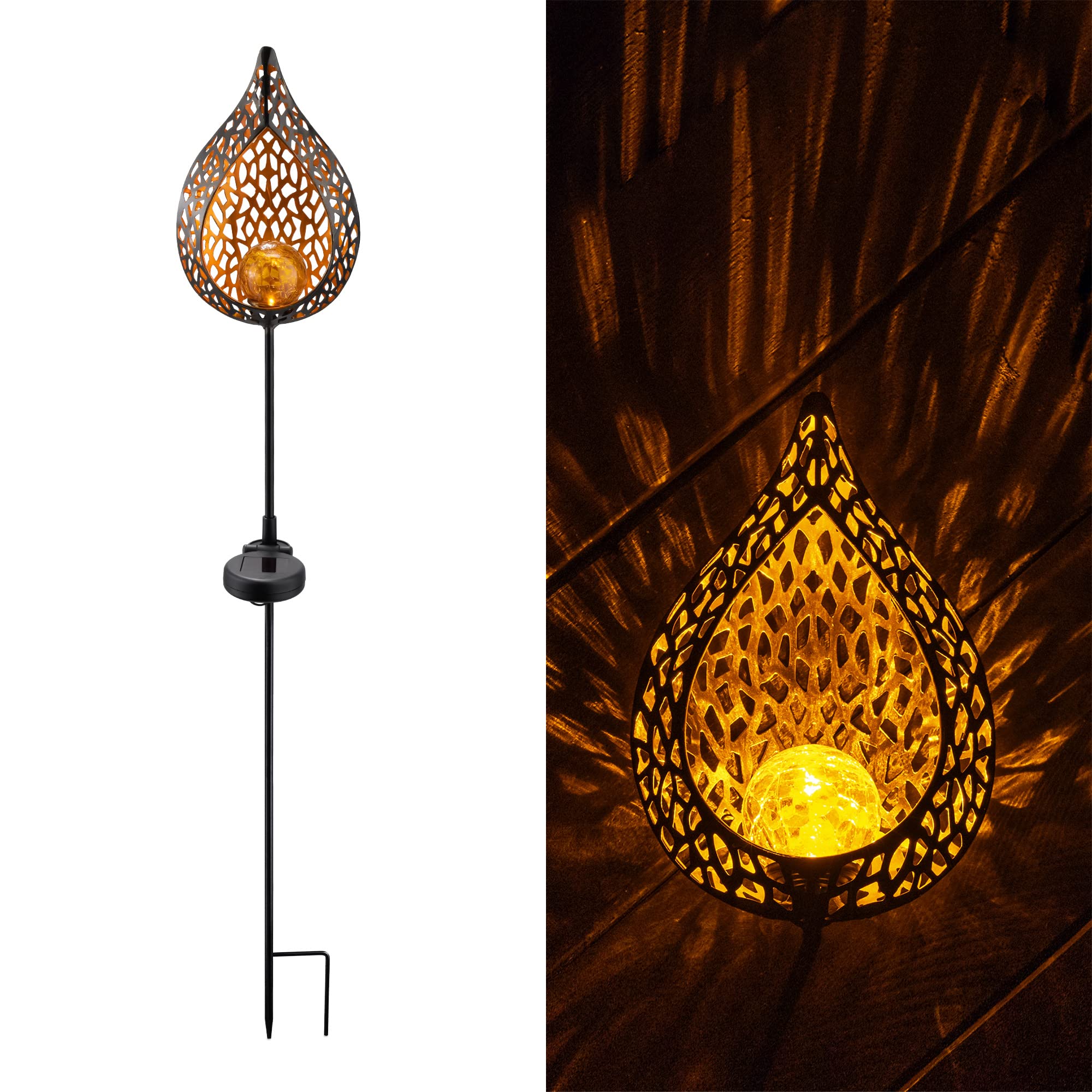 navaris-garden-led-solar-gartenfackel-tropfen-90-cm-1er image 1