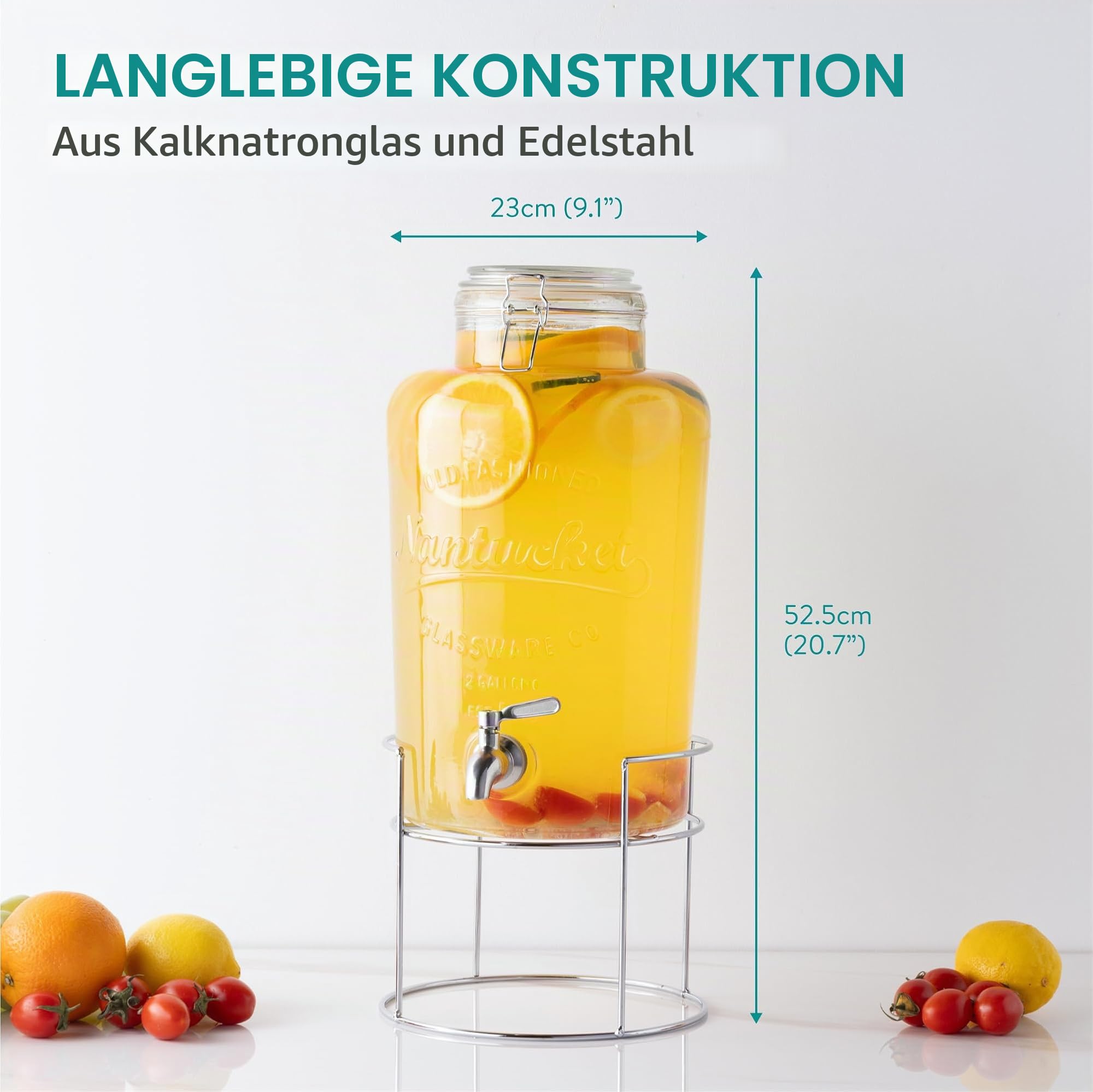 navaris-kitchen-getr-nkespender-glas-8-liter-metallst-nder image 4