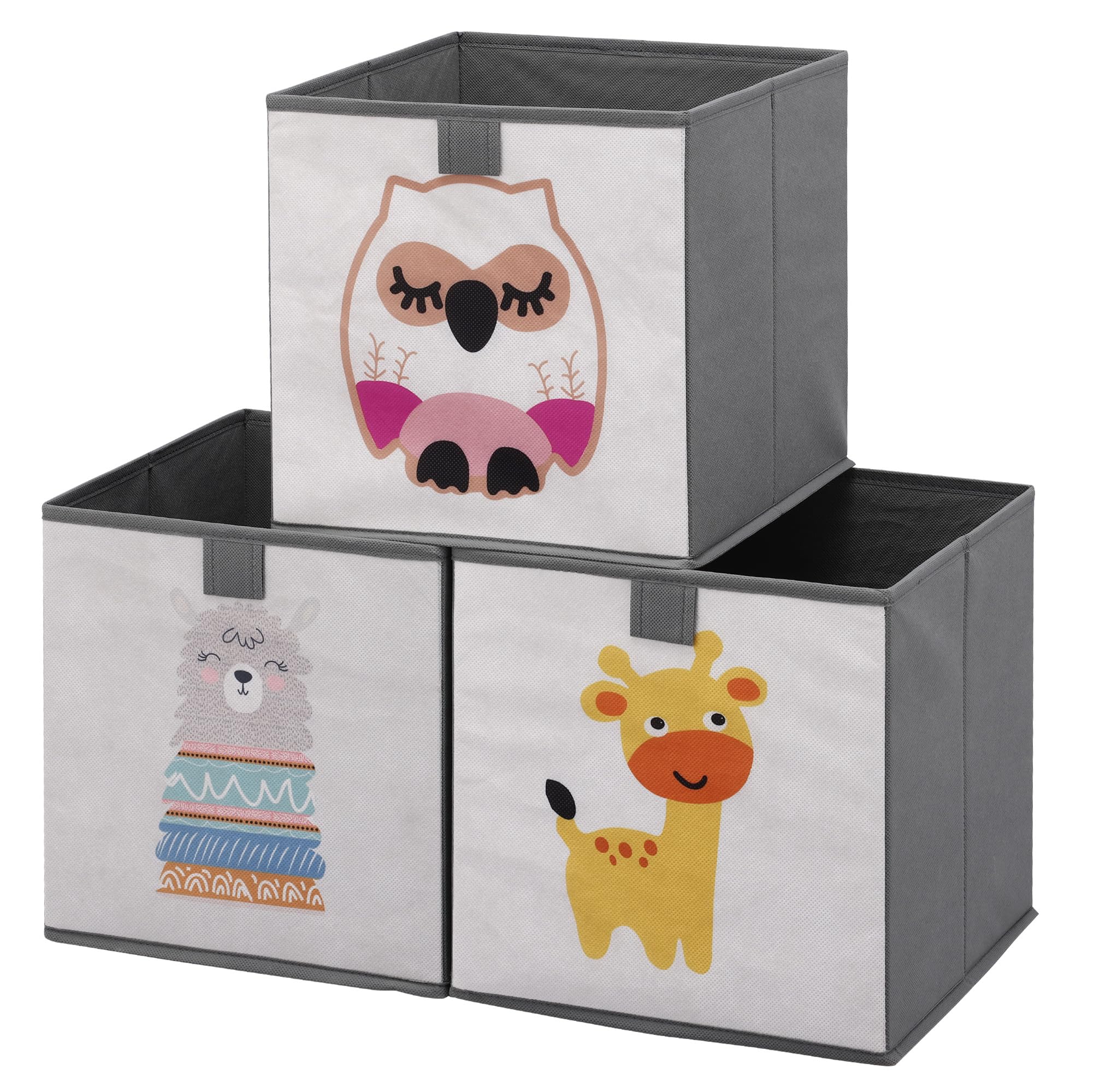 navaris-children-faltbox-28x28x28cm-3er-set-tiermotiv-boxen image 2