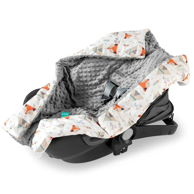 navaris-einschlagdecke-babyschale-fuchs-70x90-baumwolle image 1
