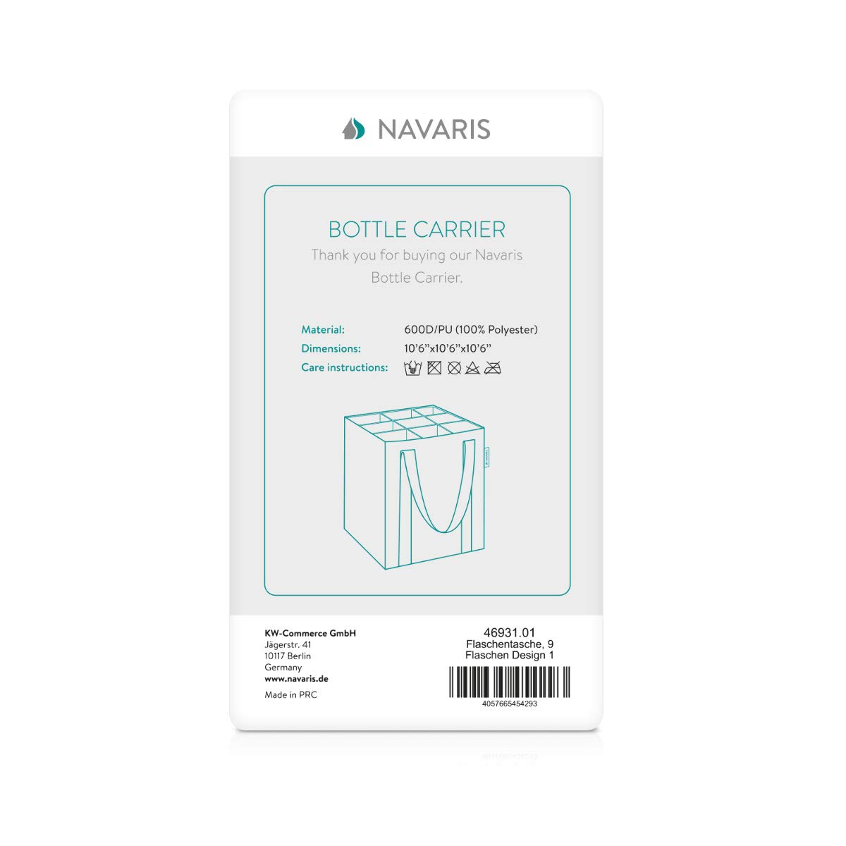 navaris-bottlebag-flaschentasche-9-f-cher-27cm-schwarz image 7
