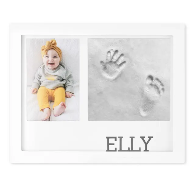navaris-baby-bilderrahmen-mit-gipsabdruck-wei-fotorahmen image 1