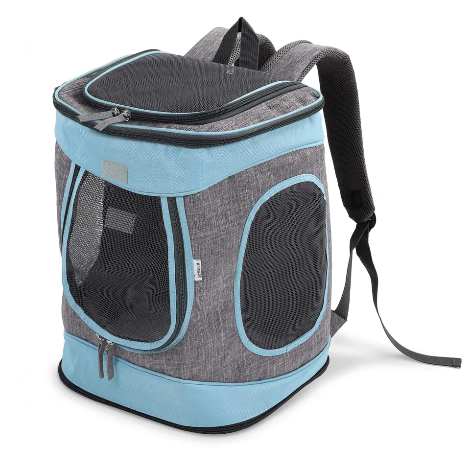 navaris-animals-katzenrucksack-blau-15kg-faltbar-gepolstert image 1