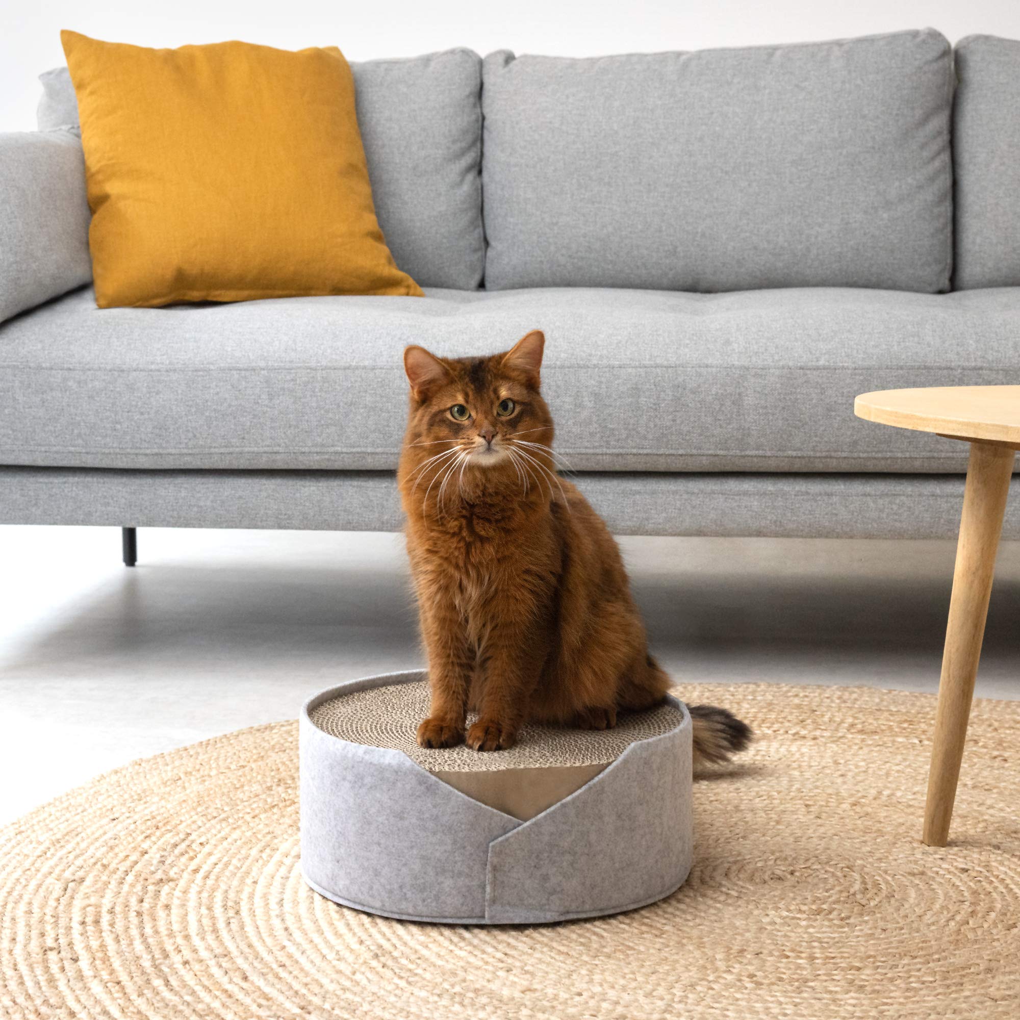 navaris-kratzbrett-katze-36x36x14cm-pappe-filz-kratzpappe image 2