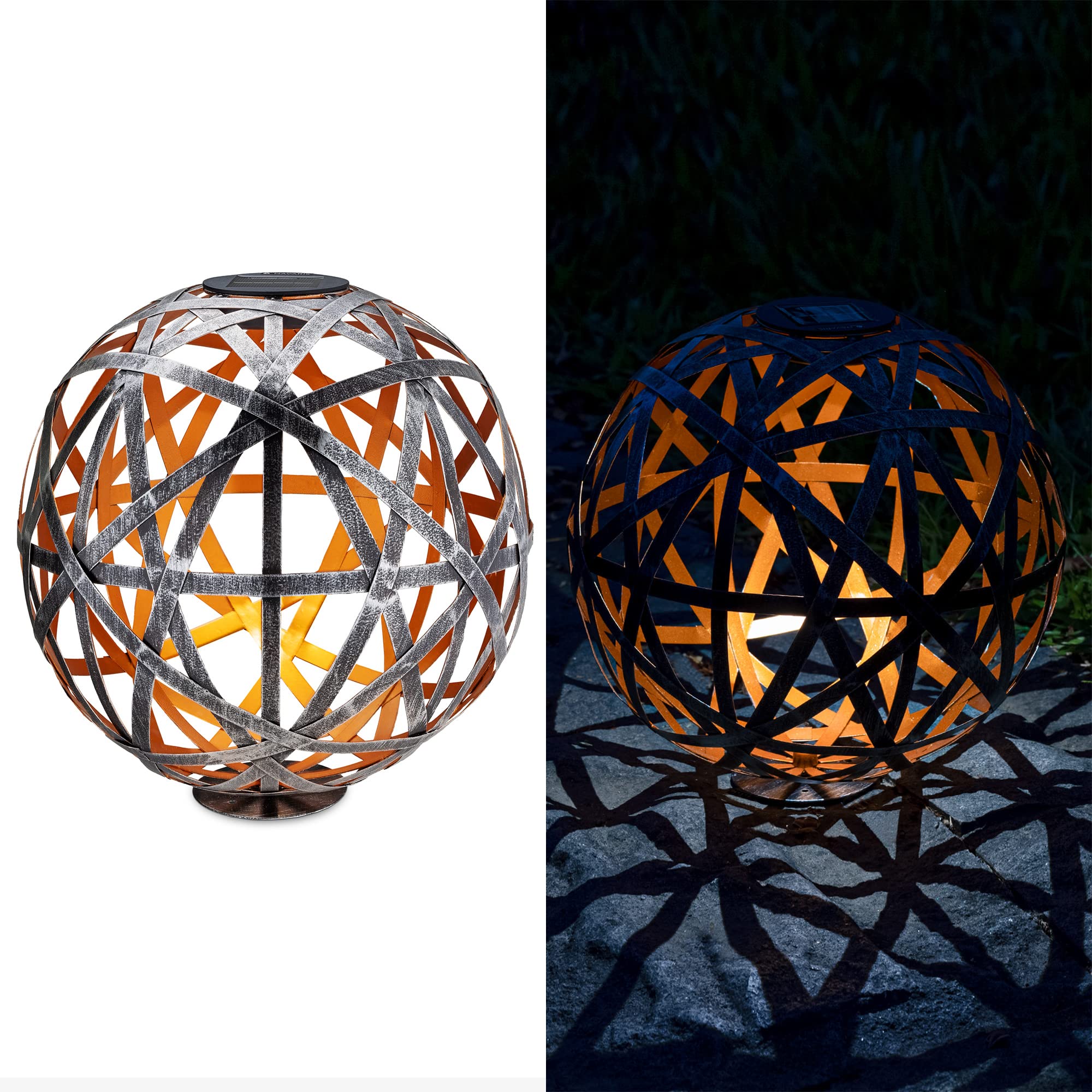 navaris-lighting-led-solarkugel-30-cm-silber-metall-mit-erdspie image 7