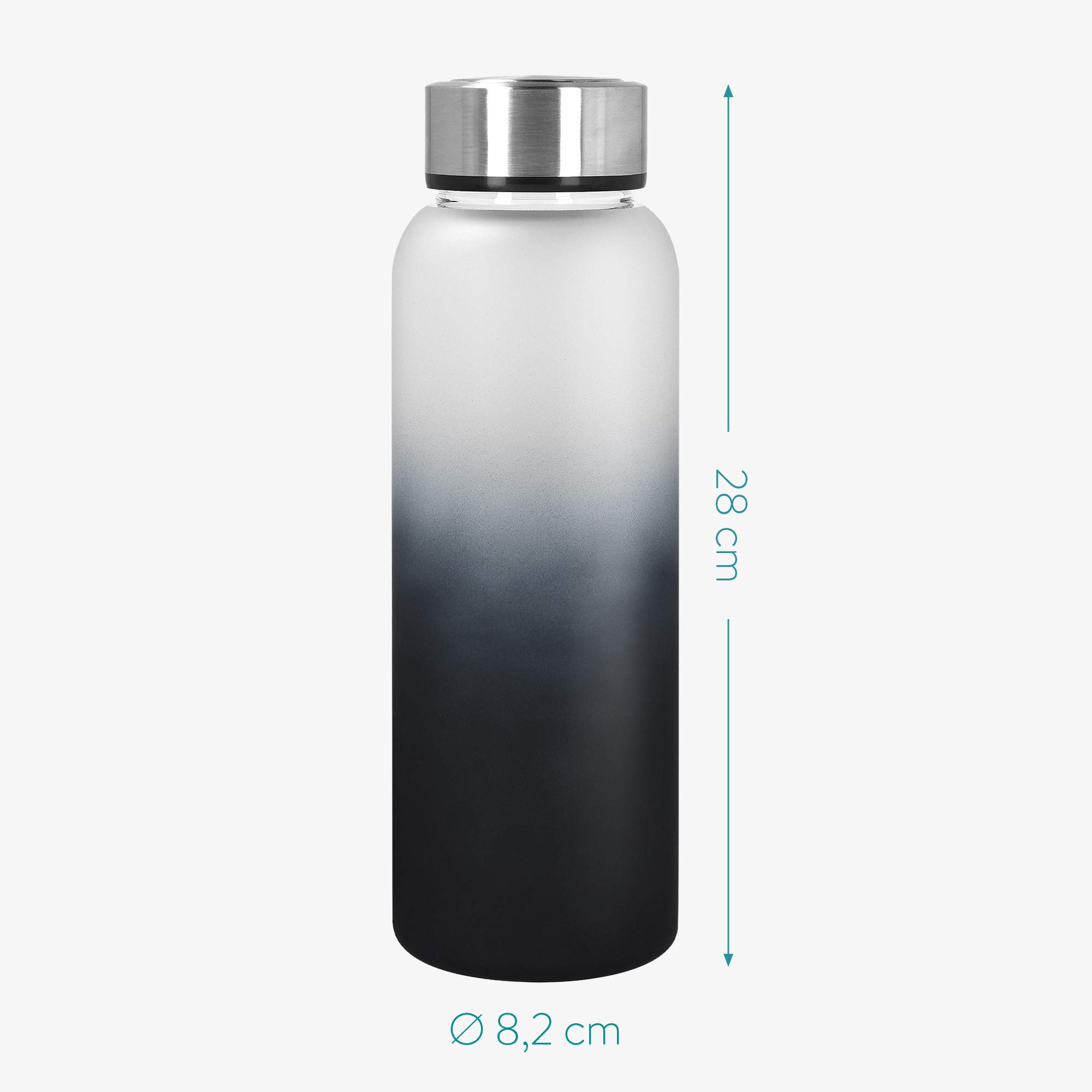 navaris-kitchen-glasflasche-950ml-trinkflasche-schwarz-grau-neopren image 5
