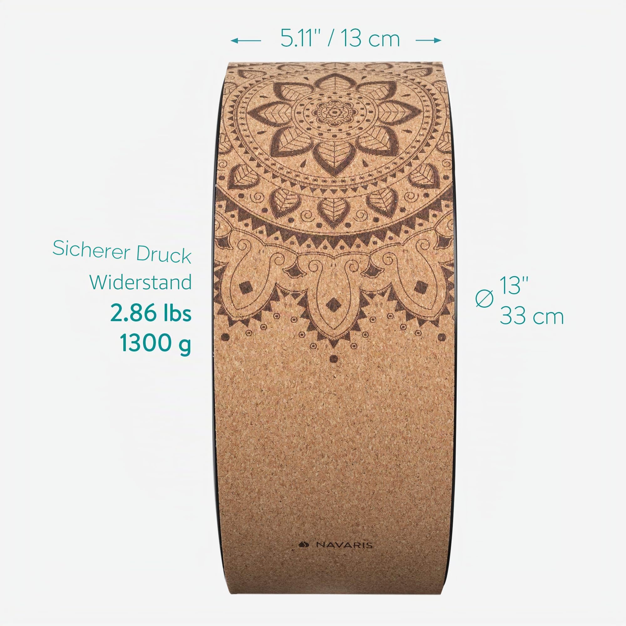 navaris-sport-yoga-rad-kork-33cm-pilates-dehnung image 4