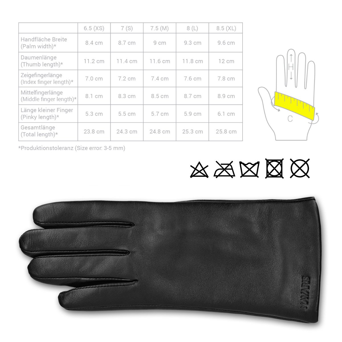 navaris-touchscreen-lederhandschuhe-damen-lammleder-schwarz-l image 6