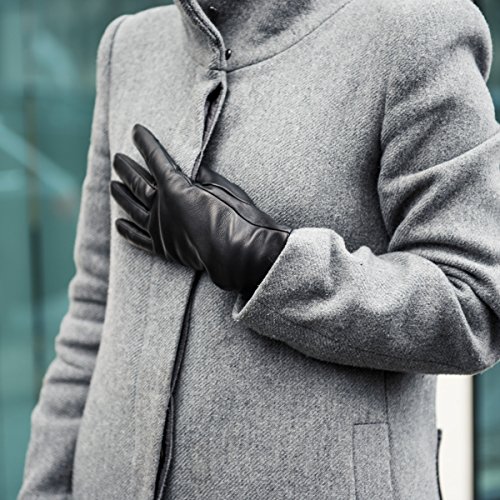 navaris-touchscreen-lederhandschuhe-damen-lammleder-schwarz-l image 8