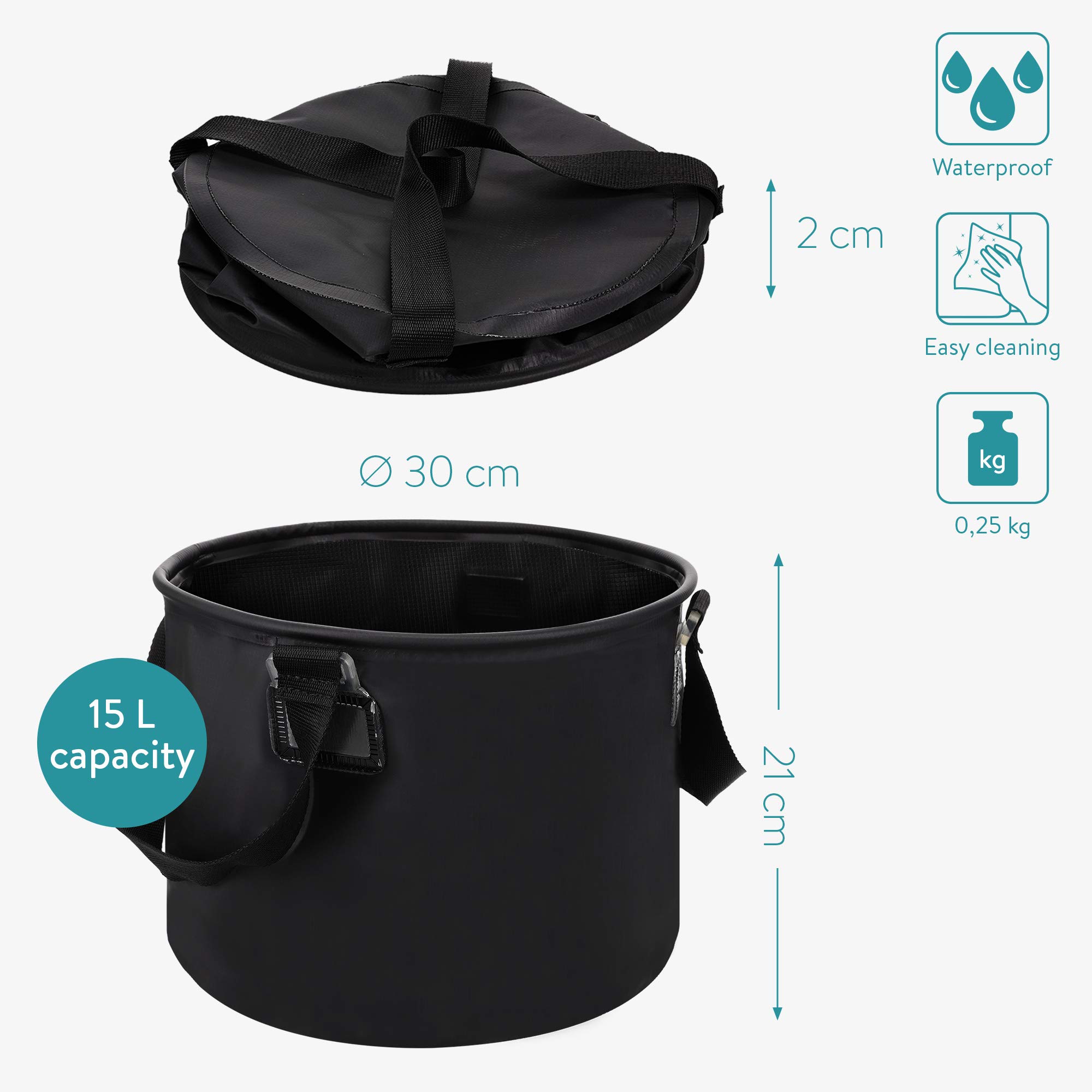 navaris-faltsch-ssel-camping-15l-schwarz-faltbar-pvc image 6