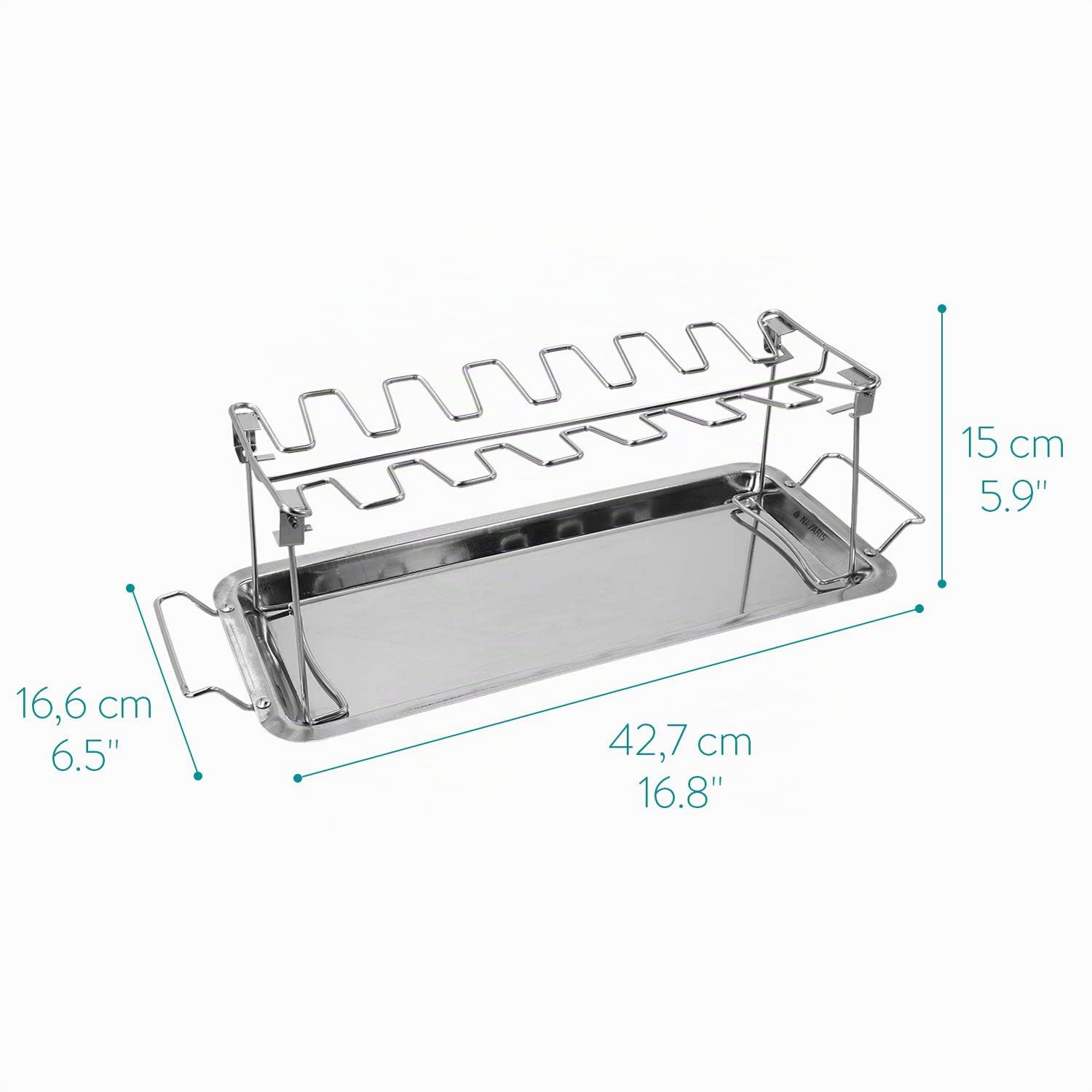 navaris-kitchen-h-hnchenschenkel-rack-edelstahl-mit-schale image 4