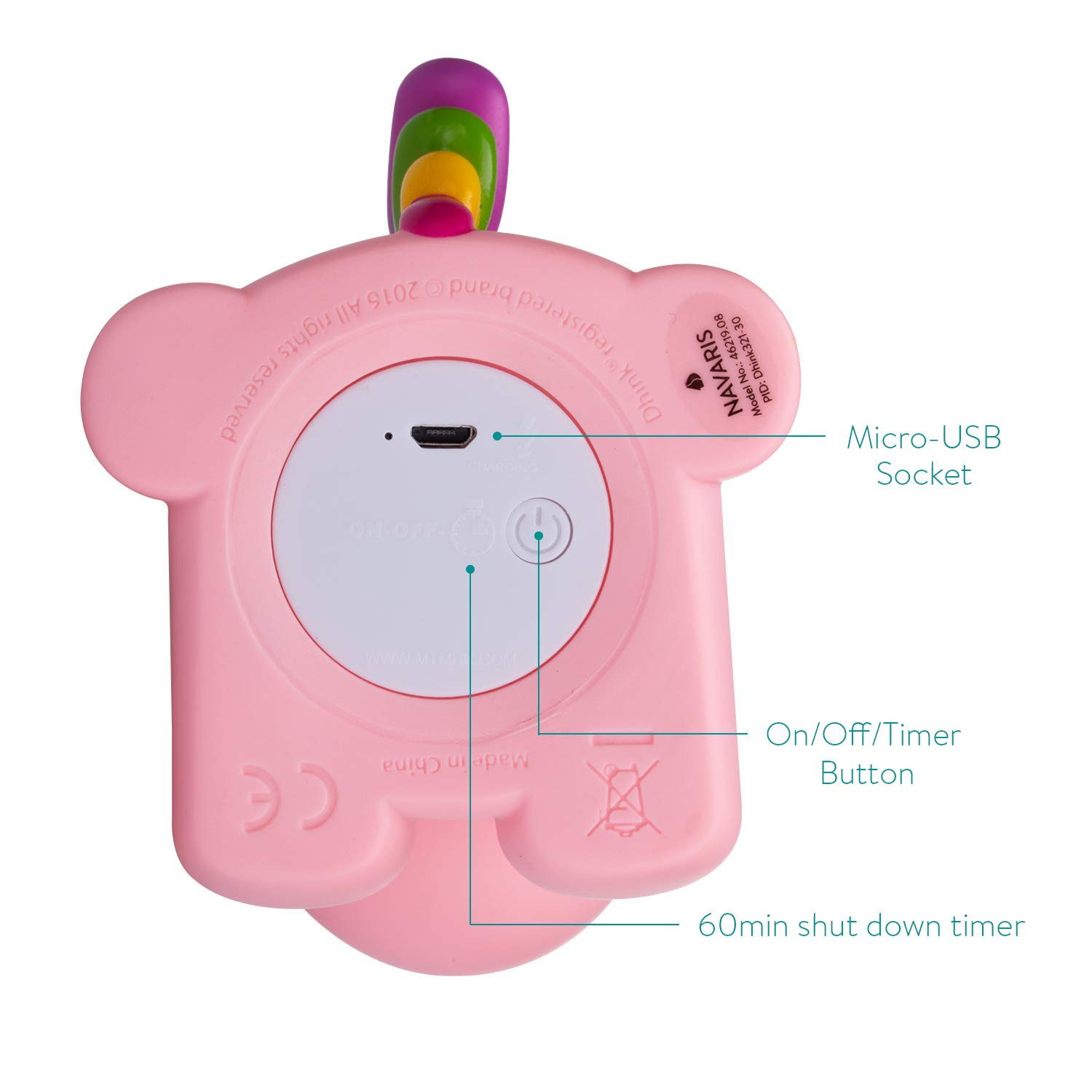 navaris-lighting-led-nachtlicht-einhorn-rosa-timer-aufladbar image 4