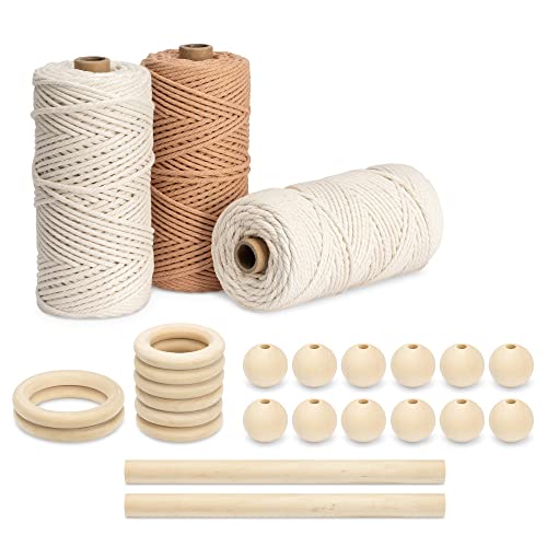 navaris-makramee-set-3x-garn-3mm-bastelset-wei-altrosa image 7