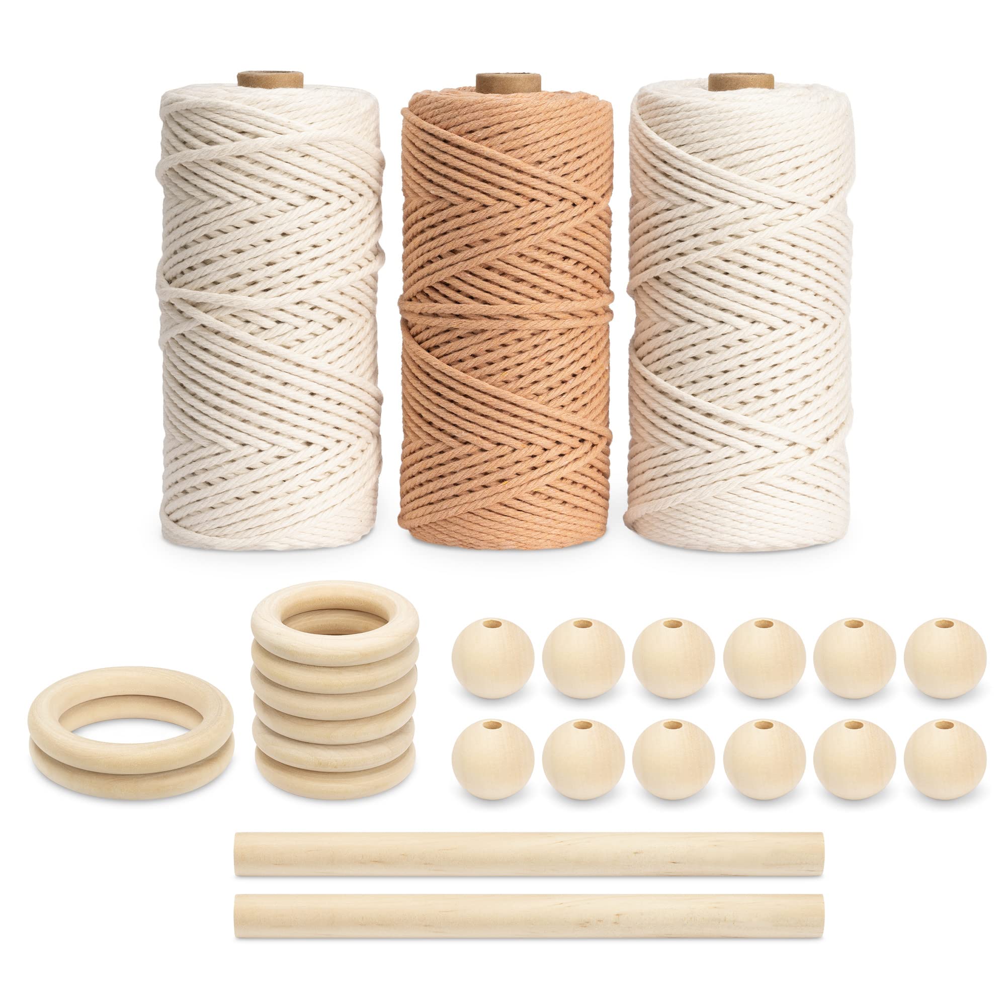 navaris-makramee-set-3x-garn-3mm-bastelset-wei-altrosa image 5