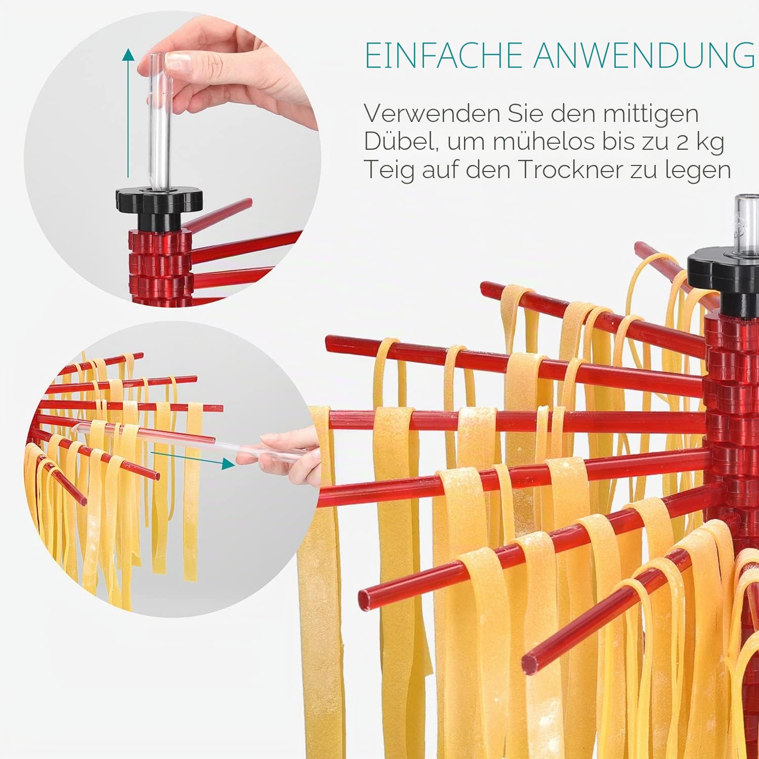 navaris-kitchen-nudeltrockner-zusammenklappbar-rot-2-kg image 4