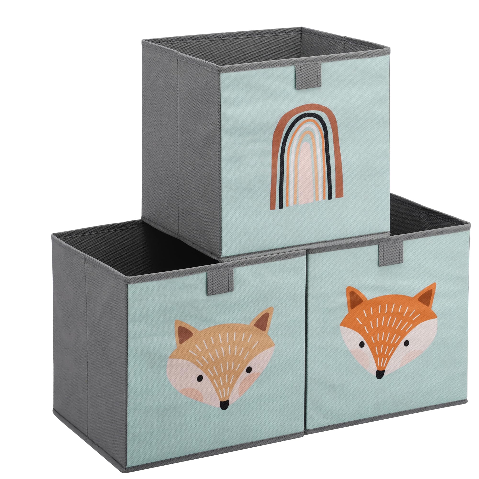 navaris-kinder-aufbewahrungsbox-3er-set-tiermotiv-28cm-faltbar image 1
