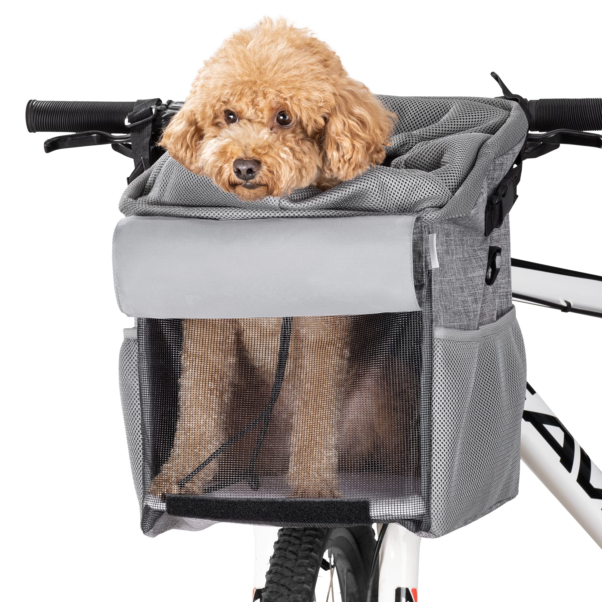 navaris-hundekorb-fahrrad-transportrucksack-grau-10-kg image 8