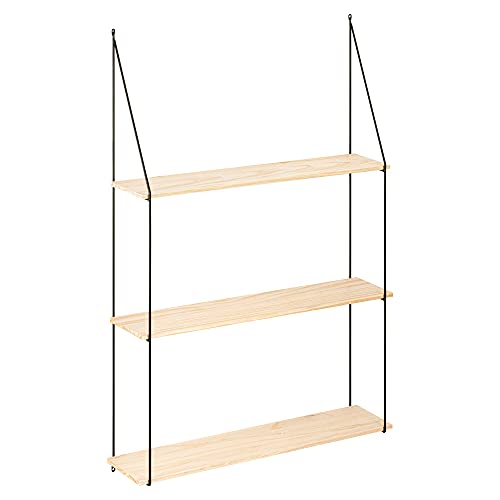 navaris-wandregal-metall-holz-97x65x15cm-3-etagen-schwarz image 7